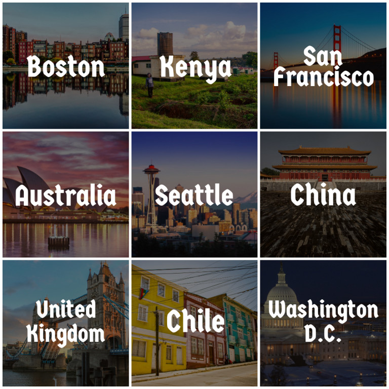 Grid of cities committed to reducing plastic waste